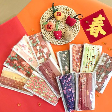 【Pinkoi限量】喜慶綜合款醫療口罩5入裝X2包/盒+手工立體吊飾x1