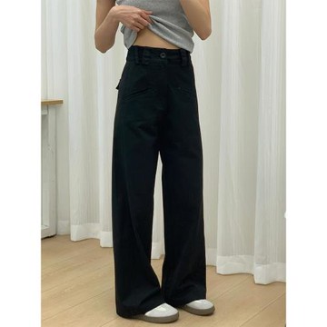 小個子西裝直筒微喇休閑褲女大碼胖mm梨形身材遮胯顯瘦垂感闊腿褲