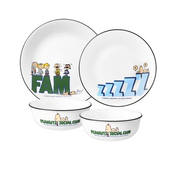 【美國康寧 CORELLE】SNOOPY史努比 餐具四入組組-75周年紀念款(D01)