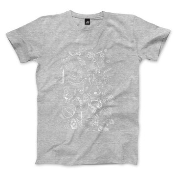 預想百生物 - 深麻灰白 - 中性版T恤