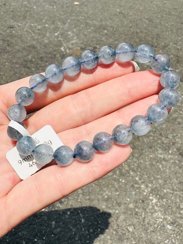 溫柔穩定藍兔毛水晶手珠9mm22.48g消除緊張增強說服力增加自信