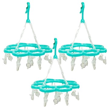 生活King 梅花曬架/曬衣夾 塑料 鋼  顏色隨機  3個