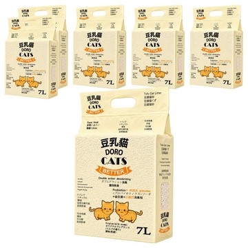 DORO CAT 豆乳貓 添加益生菌與小蘇打顆粒雙重除臭極細豆腐貓砂  7L  6包  原味