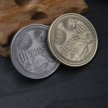 🌞包包優選寶藏品🌟🌟新款YES/NO手指決策幣把玩立體浮雕太陽月亮天使骷髏決策硬幣雙面🌞