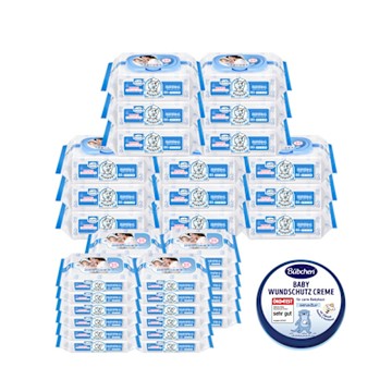 【Baan 貝恩】保養柔濕巾80抽15包+20抽24包+【貝臣】萬用護膚膏150ml