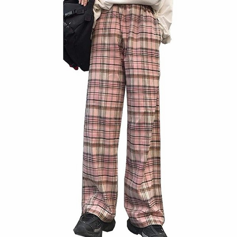 ワイドパンツ レディース チェックパンツ ゆったり 韓国 ロングパンツ チェック柄 ファッション カジュアルパンツ ハイウェ 通販 Lineポイント最大get Lineショッピング