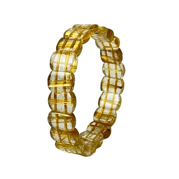 【喨喨飾品】水晶之王~天然晶體通透鈦晶手排 A905