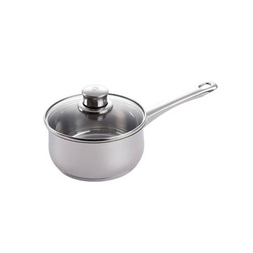 德國WMF福騰寶16cm不銹鋼長柄湯鍋單柄奶鍋玻璃蓋復合底輔食鍋