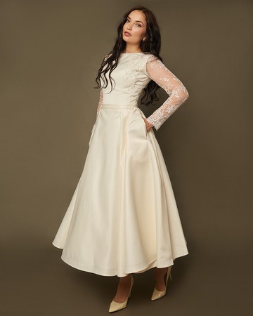 手工蕾絲婚紗、短款婚紗、茶歇裙婚紗