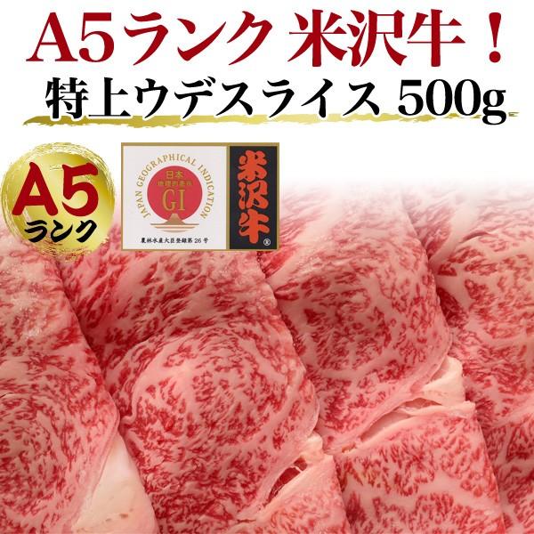 国産黒毛和牛 A5ランク 米沢牛 牛肉 ウデスライス 肩肉 500g すき焼き用 しゃぶしゃぶ用  お歳暮 お中元 ギフト