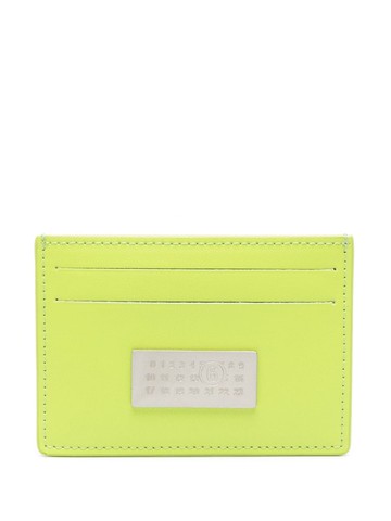 MM6 Maison Margiela - Numeric leather card holder - women - Polyurethane/Calf Leather/Viscose/Polyester/Brass - One Size - Green