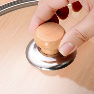 【暢銷熱賣】ACA木頭鍋蓋把手通用高溫蓋帽防燙實木鍋蓋頭蓋子帽鈕配件