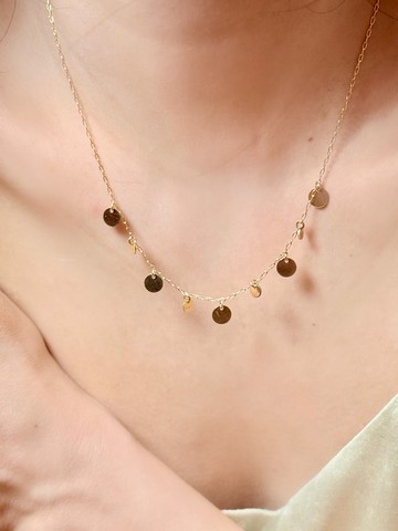 FAYE Paris 塞納金流 / 法式優雅14KGF圓片項鍊