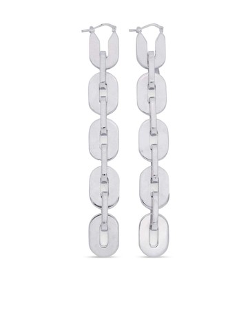 Jil Sander - chain-link drop earrings - women - Brass - One Size - Silver