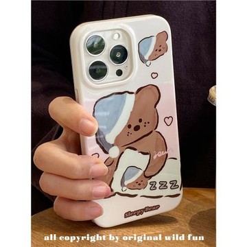 原野趣原創秋冬小熊ins適用iphone14promax蘋果13 12全包手機殼