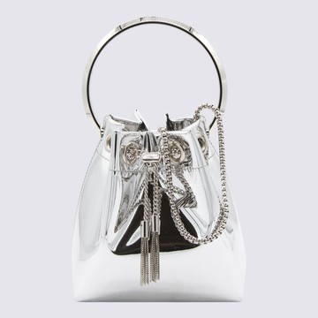 Jimmy Choo Silver Leather Top Handle Bag