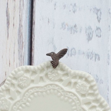 原木手工耳環 天堂鳥 純銀耳針 單隻 禮物訂製