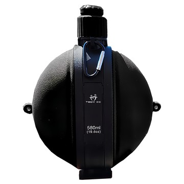 上手家居 矽膠戰術水壺/運動折疊軟水壺  580ml  黑色  1個