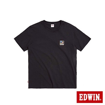 EDWIN 男裝 復古色塊印花短袖T恤-黑色
