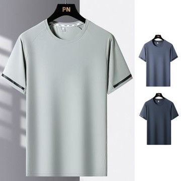 [米蘭精品] 現貨+預購 男涼感短袖上衣T恤夏季冰絲速乾衣薄款透氣冰感運動寬鬆-男裝3色74lg24
