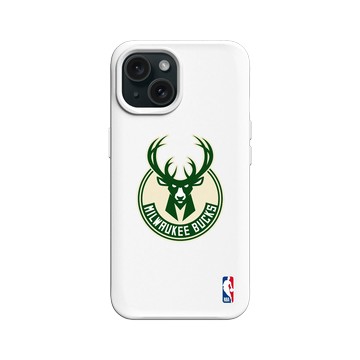 iPhone 15 SolidX 白 - NBA - Logo-密爾瓦基公鹿 Milwaukee Bucks
