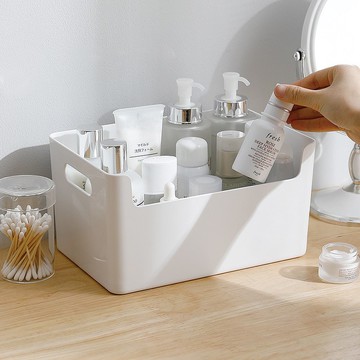 日本霜山 無印風ABS雙把手U型口層架/櫥櫃收納籃-加大款-3入