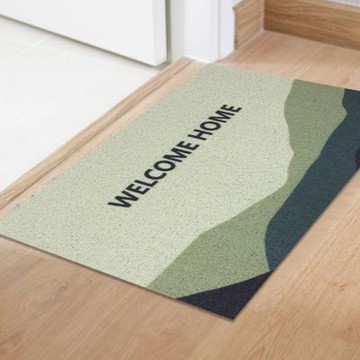 【寢室安居】可剪裁刮泥防滑絲圈地墊60*90cm-Welcome綠