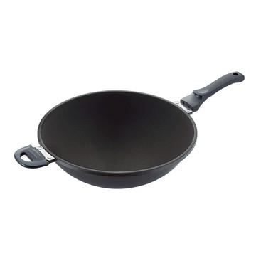 Miyaco 米雅可 遠紅外線陶瓷不沾炒鍋可用鐵鏟無蓋 36cm-Leidea樂德兒