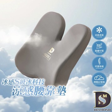 【岱思夢】冰感s級涼感腰靠墊 高密度記憶棉 護背靠墊 辦公靠墊 汽車靠墊 記憶靠墊 靠枕 電腦椅靠墊 附綁帶可固定