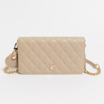 PLAYBOY - 斜側背包 Playful系列 - 卡其色/542-5601-26-7