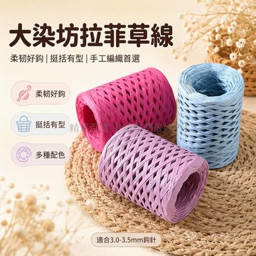 台灣出貨✨ 拉菲草編織線 手工DIY材料包 棉草拉菲線 編織帽子專用料 多色可選 環保天然纖維 創意手作素材