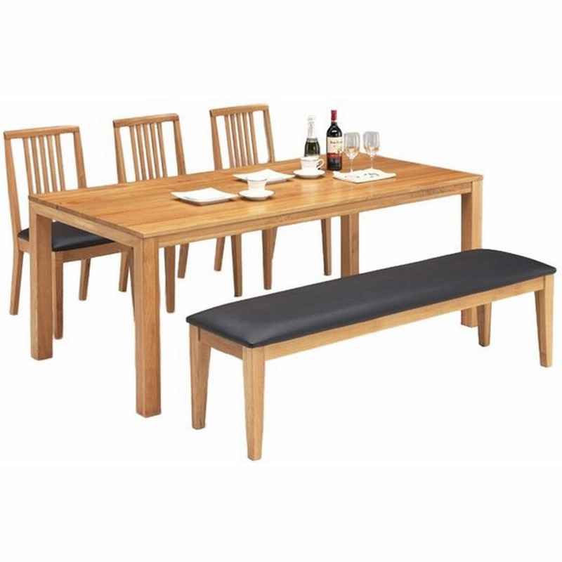 5点セット 180cmテーブル チェア3脚 155cmベンチ シンプルダイニングシリーズ 通販 Lineポイント最大0 5 Get Lineショッピング