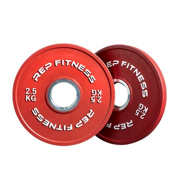 REP REP 小包膠槓片 2.5 kg 紅色（2入裝）奧林匹克包膠槓片/彩色槓片