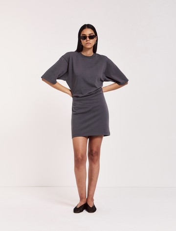 Raya T-Shirt Dress In Magnet - Cotton Ninety Percent