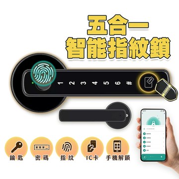 u-ta智能5合1指紋/密碼感應防盜電子鎖CK89(附磁卡x2 密碼 鑰匙 磁卡 APP解鎖 指