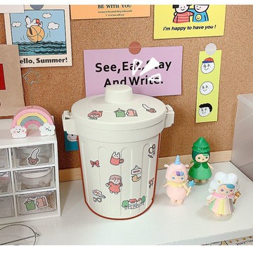 ins桌面垃圾桶可愛筆筒宿舍臥室收納盒化妝刷收納筒課桌好物