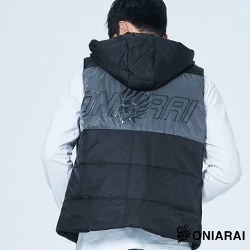 【雙12壓軸↘滿額再折㊙】潮流撞色油印鋪棉背心 - BLUE WAY 鬼洗い