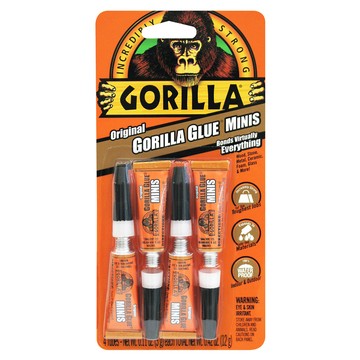 Gorilla Glue 金剛固力膠 Minis 強力黏膠  木材/金屬/陶瓷/發泡膠適用  0.42oz x 4入  1組