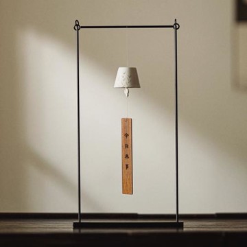 草木祠 日式家居和風玻璃風鈴掛飾 鐵藝風鈴架茶空間擺件民宿裝飾