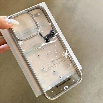 隔日到貨 iphone手機殼/玩雪小貓/適用於蘋果17promax 16Pro 15plus 14 13 12 11防摔