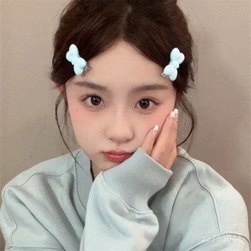 y2k髮夾 瀏海夾 鴨嘴夾 奶油色蝴蝶結對夾甜美彩色樹脂小小髮夾可愛鴨嘴夾少女心ins髮飾 bb夾 髮夾 TJ3U