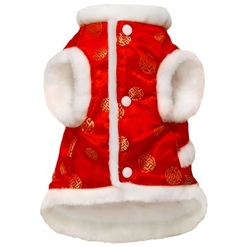 摩達客 變身系列貓狗 喜氣紅色斜襟唐裝公主裝 中小型犬貓適用  1個  紅色  XL