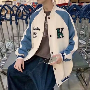 棒球服外套男 春秋休閒寬鬆港風ins情侶美式潮牌vibe高街外套
