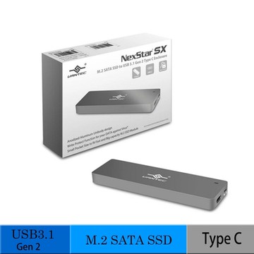 凡達克NexStar SX M.2 SATA SSD to USB 3.1外接盒 -太空灰