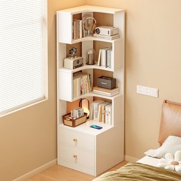 【匠俱】家用書櫃 簡約拐角多層儲物櫃 墻角置物櫃 客廳轉角書櫃五層50x50x170cm
