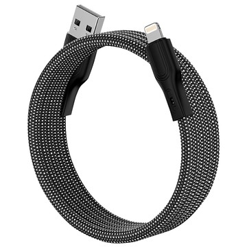 Magtame USB-A-Lightning 圓線款 磁性快收納充電傳輸線  1m  黑色  1條