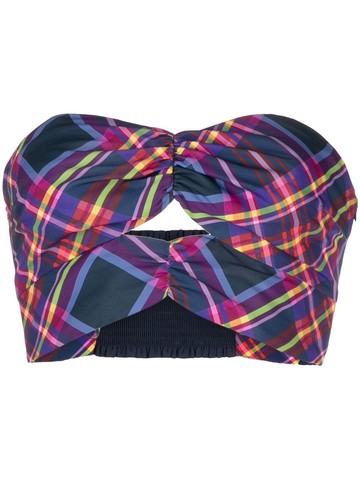 Sachin & Babi - Liza cropped plaid-check top - women - Polyester/Polyester - 10 - Purple