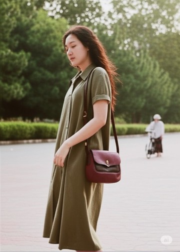 1980s卡地亞真皮酒紅色側揹小包