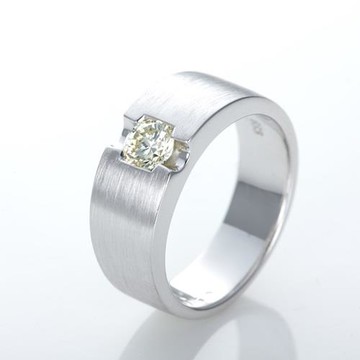 金工坊精緻典雅50分黃鑽男戒Faint Greenish Yellow/VVS2 八心八箭