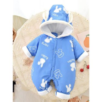 嬰兒連體衣加棉保暖外出服秋冬季男女寶寶棉衣加厚哈衣新生兒冬裝